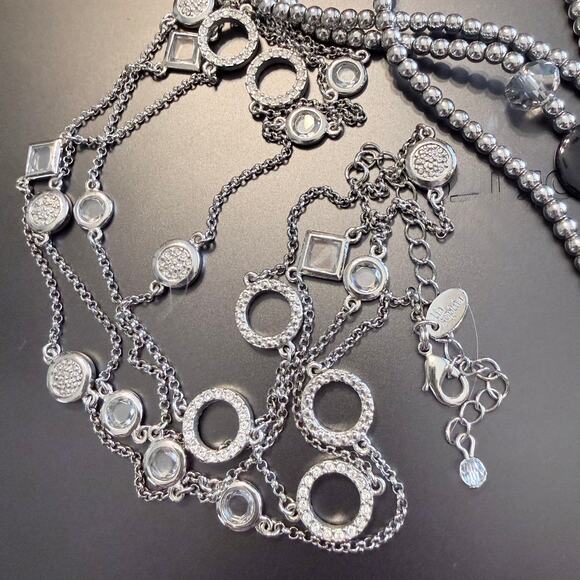 Erica Lyons & Lia Sophia Pair of Silver Tone Necklaces - Picture 7 of 10